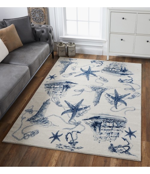 Kas Stella Ste6269 Area Rug Kas Stella 6269 Ivory/Navy Coast Area Rug 7'10" x 10'10"