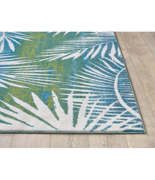 Kas Stella Ste6273 Area Rug Kas Stella 6273 Ivory/Green Tropical Area Rug 5'3" x 7'7"