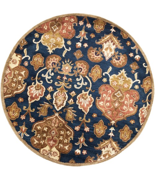 Kas Syriana Syr6020 Area Rug Kas Syriana 6020 Navy Tapestry Area Rug 5'6" Round