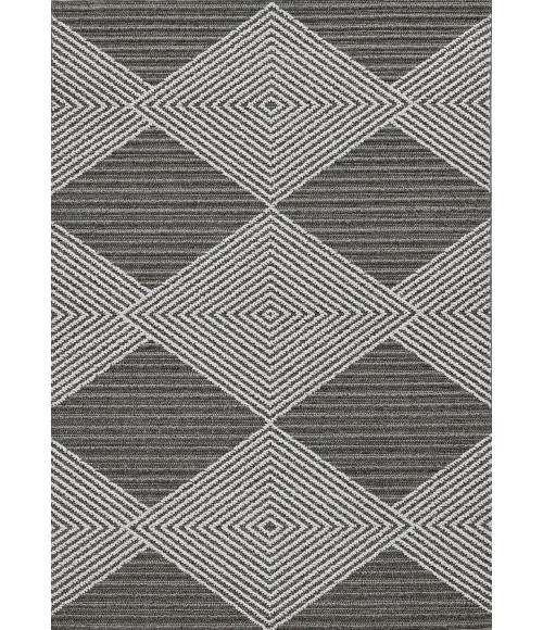 Kas Terrace Ter6752 Area Rug Kas Terrace 6752 Grey/Ivory Diamonds Area Rug 2'7" x 7'9" Runner