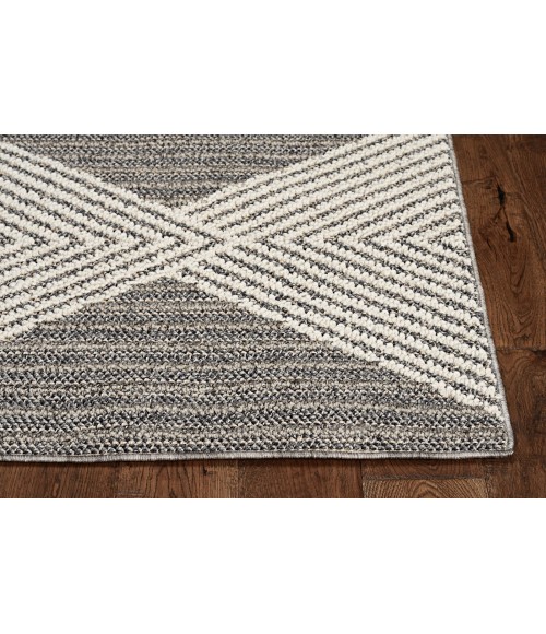 Kas Terrace Ter6752 Area Rug Kas Terrace 6752 Grey/Ivory Diamonds Area Rug 2'7" x 7'9" Runner