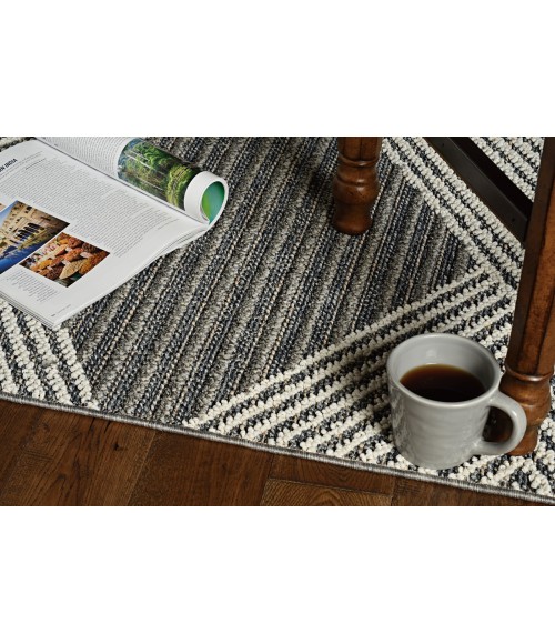 Kas Terrace Ter6752 Area Rug Kas Terrace 6752 Grey/Ivory Diamonds Area Rug 2'7" x 7'9" Runner