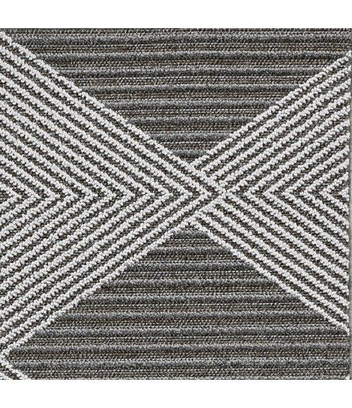 Kas Terrace Ter6752 Area Rug Kas Terrace 6752 Grey/Ivory Diamonds Area Rug 2'7" x 7'9" Runner