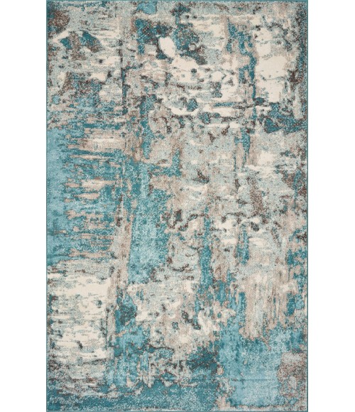 Kas Watercolors Wat6233 Area Rug Kas Watercolors 6233 Ivory/Teal Watercolors 6'7" x 9'6"