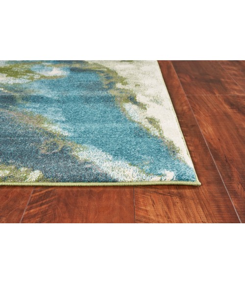 Kas Watercolors Wat6234 Area Rug Kas Watercolors 6234 Teal Abstract 8'3" x10'2"