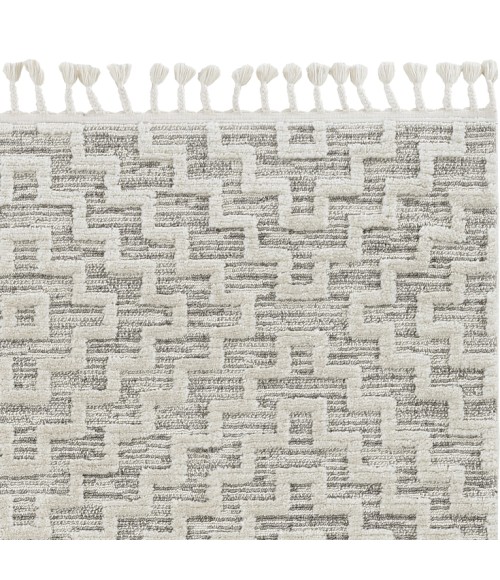 Kas Willow Wil1104 Area Rug Kas Willow 1104 Ivory Grey Geo Area Rug 7'10" x 10'10"