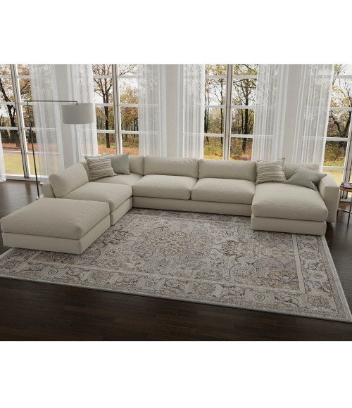 Kas Adele Ade8803 Area Rug Kas Adele 8803 Grey Beige Delaney Area Rug