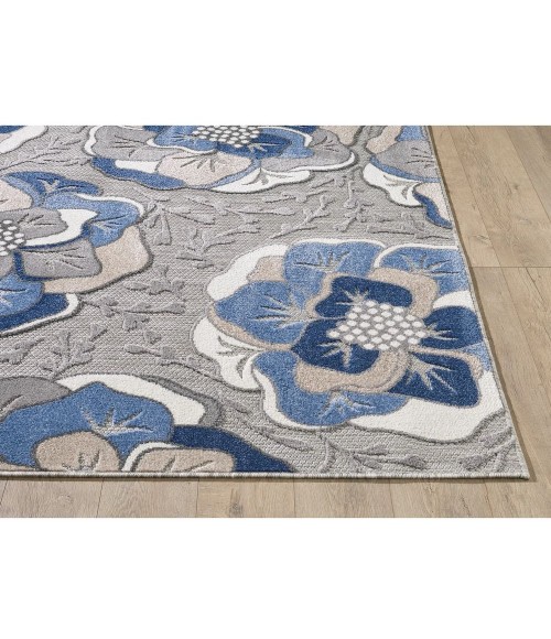 Kas Calla 6935 Grey/Blue Flora Area Rug