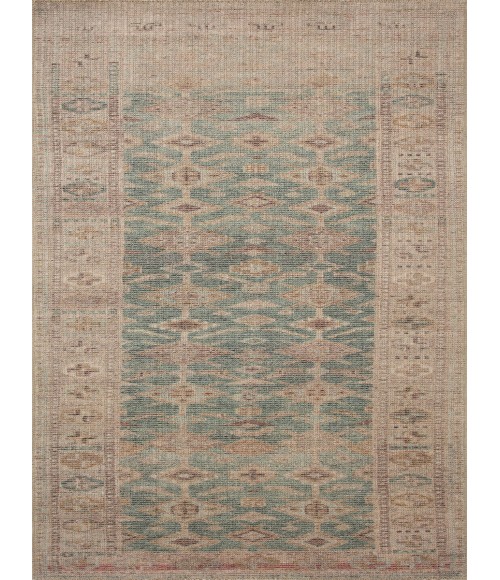 Angela Rose x Loloi Aubrey Aqua / Sand AUB-02 18 in. X 18 in. Sample Rug