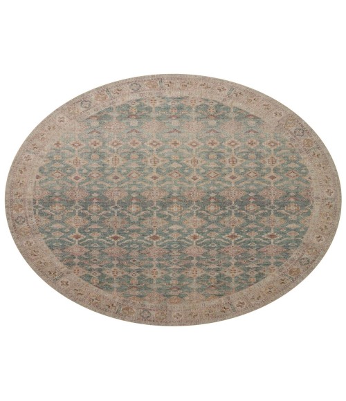 Angela Rose x Loloi Aubrey Aqua / Sand AUB-02 18 in. X 18 in. Sample Rug