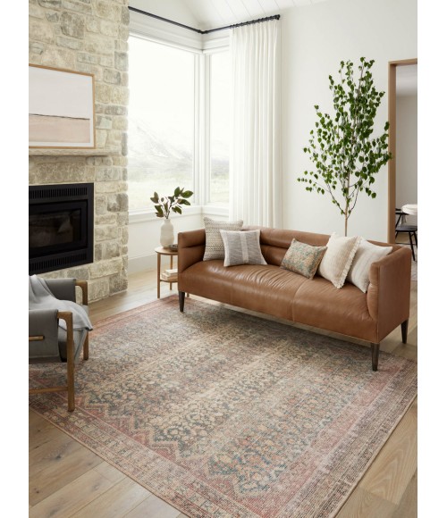 Angela Rose x Loloi Aubrey Ocean / Spice AUB-03 7 ft. 6 in. X 7 ft. 6 in. Round Rug