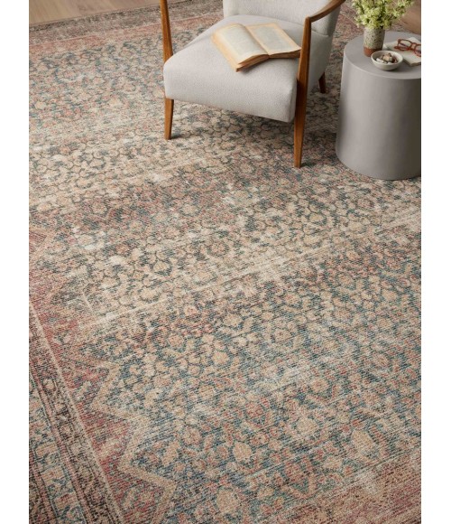 Angela Rose x Loloi Aubrey Ocean / Spice AUB-03 7 ft. 6 in. X 7 ft. 6 in. Round Rug