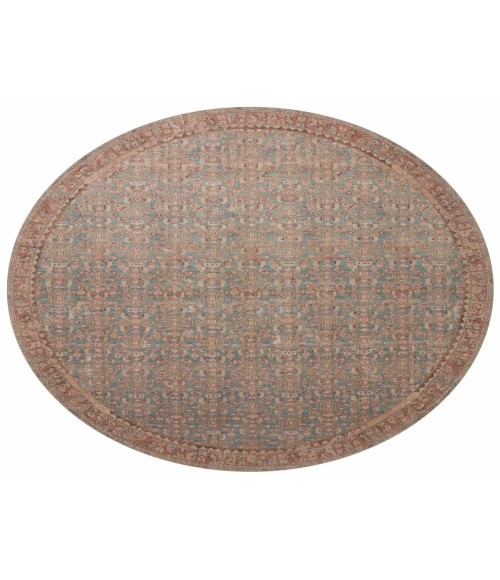 Angela Rose x Loloi Aubrey Blue / Terracotta AUB-04 5 ft. X 7 ft. Rectangle Rug