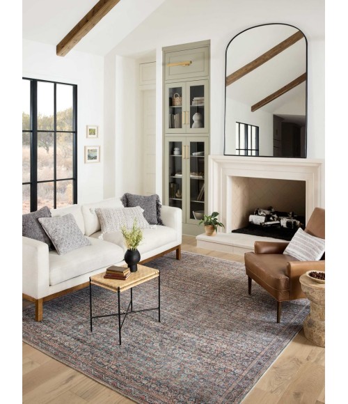 Loloi Adrian Denim / Multi ADR-04 18 in. X 18 in. Sample Rug