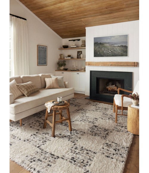 Angela Rose x Loloi Amira Ivory / Granite AMI-01 18 in. X 18 in. Sample Rug