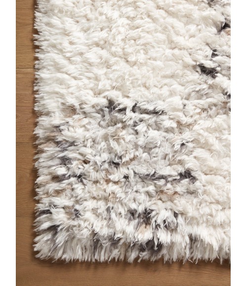 Angela Rose x Loloi Amira Ivory / Granite AMI-01 18 in. X 18 in. Sample Rug