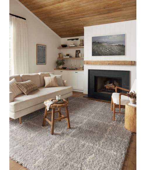 Angela Rose x Loloi Amira Silver / Ivory AMI-04 5 ft. 3 in. X 7 ft. 6 in. Rectangle Rug