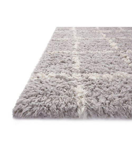 Angela Rose x Loloi Amira Silver / Ivory AMI-04 5 ft. 3 in. X 7 ft. 6 in. Rectangle Rug