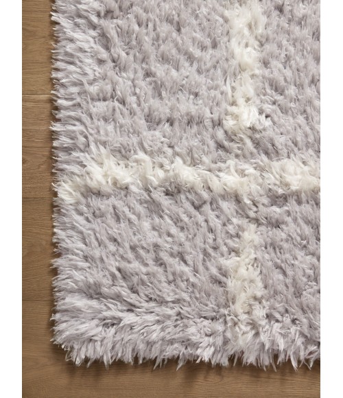 Angela Rose x Loloi Amira Silver / Ivory AMI-04 5 ft. 3 in. X 7 ft. 6 in. Rectangle Rug