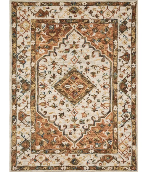 Loloi Beatty Ivory / Rust BEA-01 7 ft. 9 in. X 9 ft. 9 in. Rectangle Rug