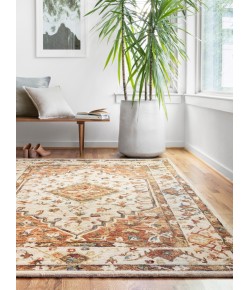 Loloi Beatty Ivory / Rust BEA-01 18 in. X 18 in. Sample Rug