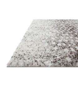 Loloi Bliss Shag BLS-01 Grey / White Area Rug 18 in. X 18 in. Sample Rectangle