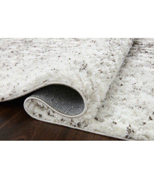Loloi II Bliss Shag BLS-01 Grey / White 18" x 18" Sample Area Rug