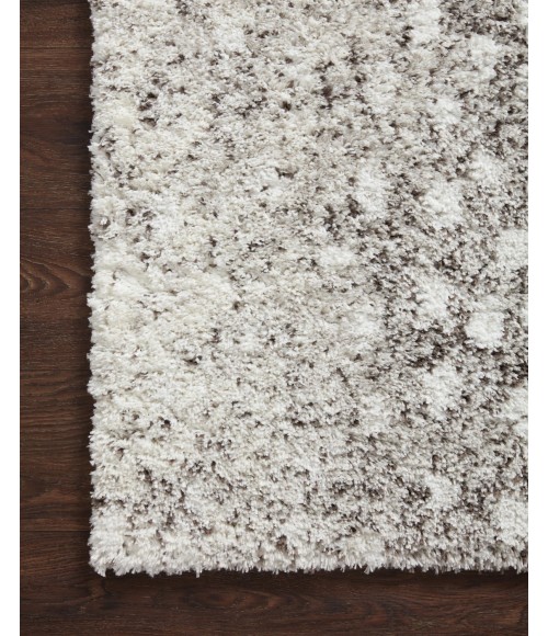 Loloi II Bliss Shag BLS-01 Grey / White 18" x 18" Sample Area Rug