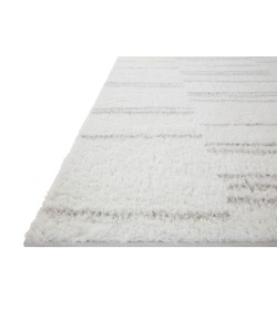 Loloi Bliss Shag BLS-02 White / Grey Area Rug 2 ft. 7 in. X 12 ft. 0 in. Rectangle