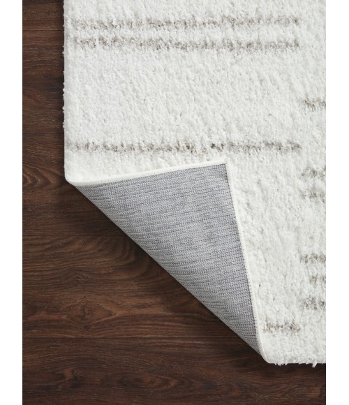 Loloi II Bliss Shag BLS-02 White / Grey 2'-7" x 12'-0" Area Rug
