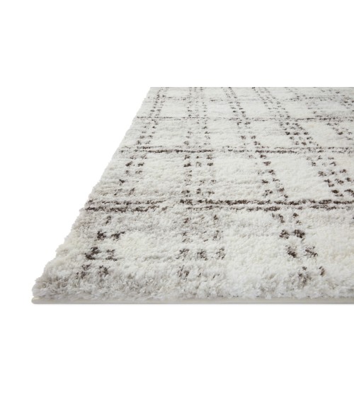 Bliss Shag Area Rug Loloi II Bliss Shag BLS-03 Cream / Grey 18" x 18" Sample Area Rug