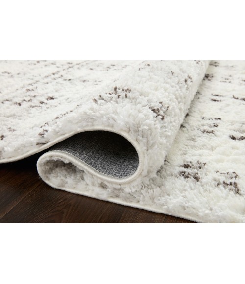 Bliss Shag Area Rug Loloi II Bliss Shag BLS-03 Cream / Grey 18" x 18" Sample Area Rug