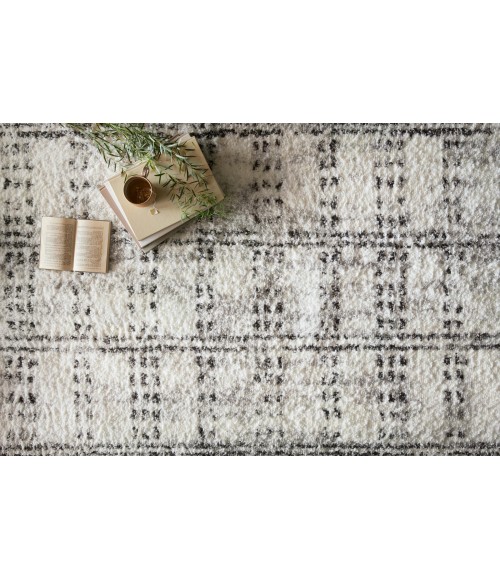 Bliss Shag Area Rug Loloi II Bliss Shag BLS-03 Cream / Grey 18" x 18" Sample Area Rug