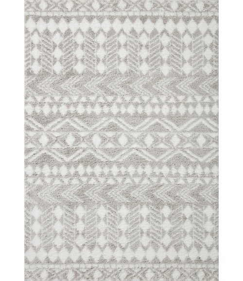 Bliss Shag Area Rug Loloi II Bliss Shag BLS-05 Grey / White 5'-3" x 7'-6" Area Rug