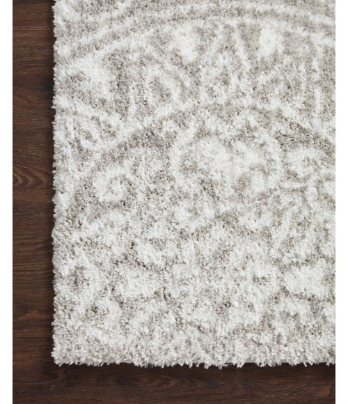 Bliss Shag Area Rug Loloi II Bliss Shag BLS-06 Grey / White 2'-7" x 12'-0" Area Rug