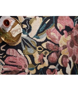 Loloi Belladonna BLM-01 Black / Berry Area Rug 3 ft. 0 in. X 3 ft. 0 in. Round