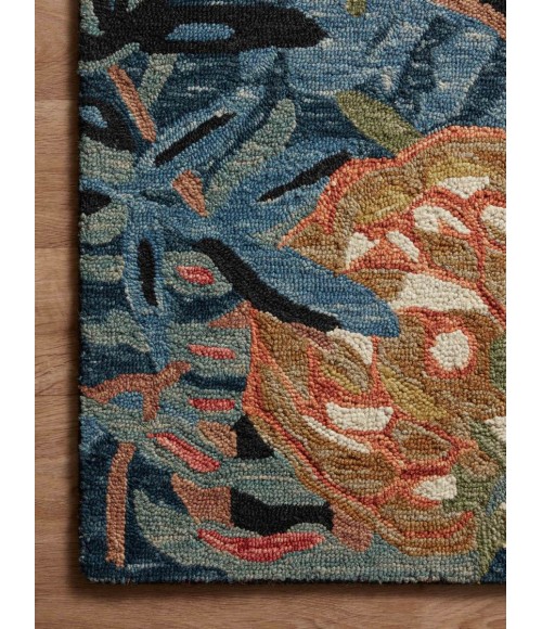 Loloi Belladonna Black / Fiesta 3'-0" x 3'-0" Round Accent Rug