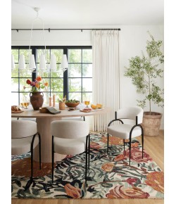 Loloi Belladonna BLM-02 Ivory / Lagoon Area Rug 3 ft. 0 in. X 3 ft. 0 in. Round