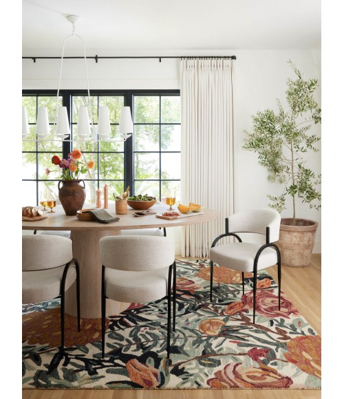 Loloi Belladonna Ivory / Lagoon 18" x 18" Sample Rug