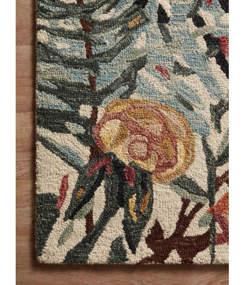 Loloi Belladonna Ivory / Lagoon 18" x 18" Sample Rug