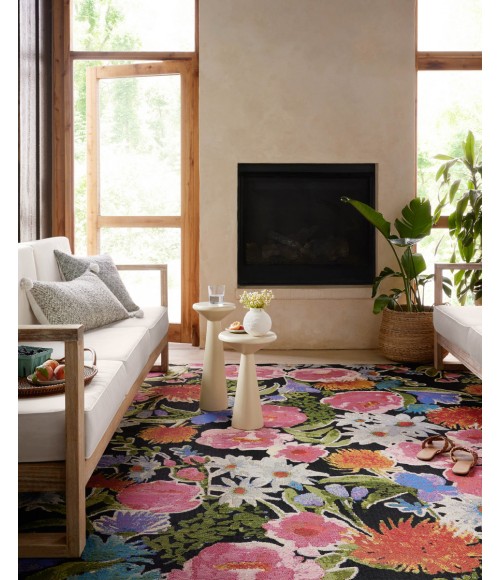Loloi II Botanical Black / Multi 2'-5" x 3'-11" Accent Rug