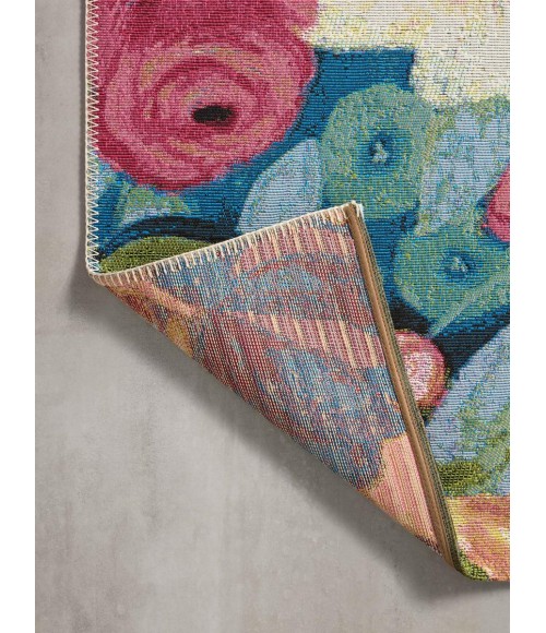 Loloi II Botanical Navy / Multi 3'-3" x 3'-3" Round Accent Rug