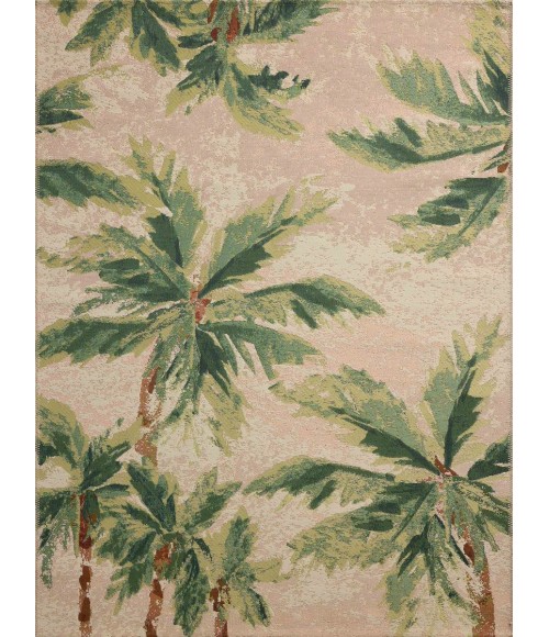Loloi Botanical Clay / Green BOT-04 3 ft. 3 in. X 3 ft. 3 in. Round Rug