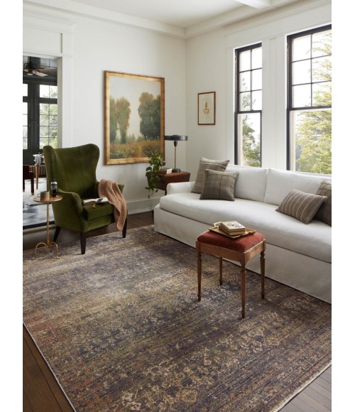 Jean Stoffer x Loloi Bradbury Ink / Multi Rug BRU-05 2 ft. 7 in. X 4 ft. Rectangle - Rugs Town Jean Stoffer x Loloi Bradbury Ink / Multi BRU-05 2 ft. 7 in. X 4 ft. Rectangle Rug