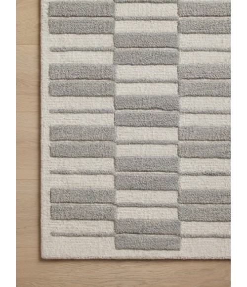 Chris Loves Julia x Loloi Bradley Ivory / Grey BRL-03 3 ft. X 7 ft. Rectangle Rug