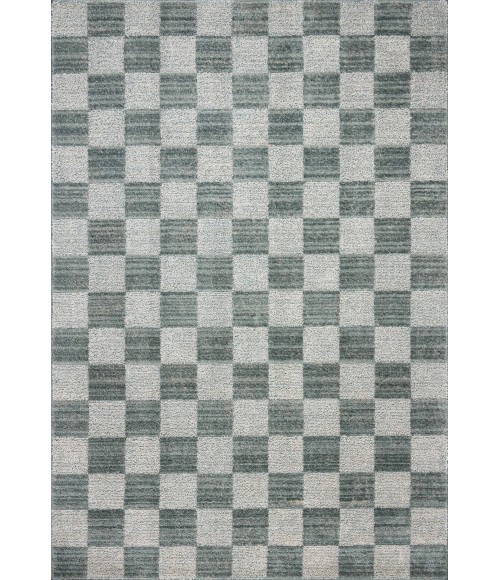 Chris Loves Julia x Loloi Calvin Blue / Ivory CLV-01 18in. X 18in. Sample Rect. Rug