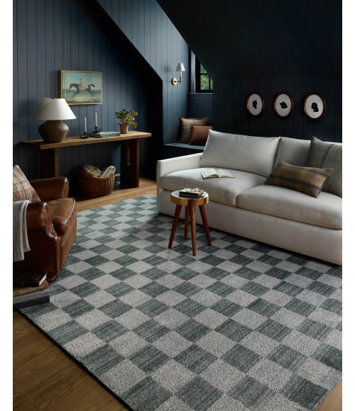 Chris Loves Julia x Loloi Calvin Blue / Ivory CLV-01 18in. X 18in. Sample Rect. Rug
