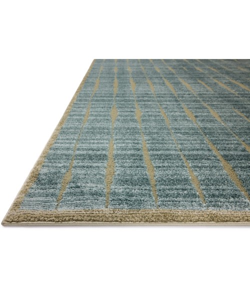 Chris Loves Julia x Loloi Calvin Ocean / Olive CLV-02 18in. X 18in. Sample Rect. Rug