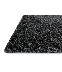 Loloi Carrera Shag CG-02 BLACK / SLATE Area Rug 18 in. X 18 in. Sample