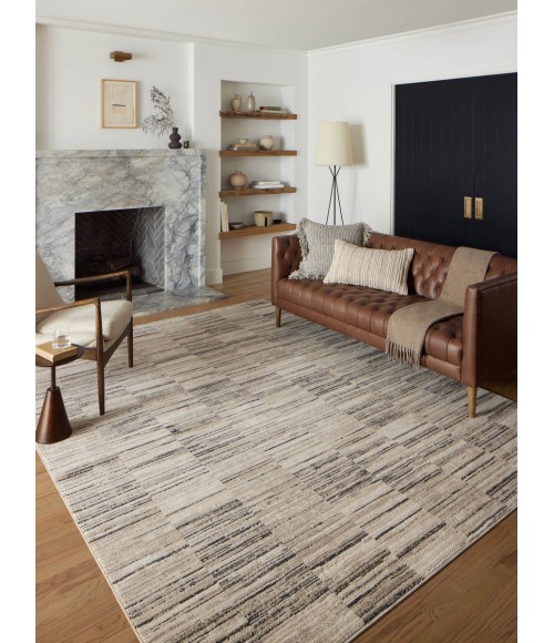 Loloi Darby Charcoal / Sand Rug DAR-01 2 ft. 7 in. X 8 ft. Rectangle - Rugs Town Loloi Darby Charcoal / Sand DAR-01 2 ft. 7 in. X 8 ft. Rectangle Rug